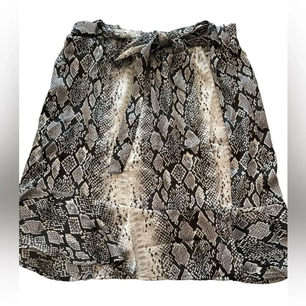 SNAKESKIN DESIGN FLARED SKIRT, XL‎
